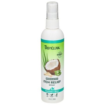 TropiClean Oatmeal + Aloe Medicated Itch Relief Pet Spray, 8 oz