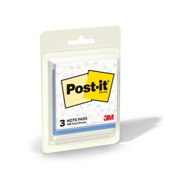 Post-it Sticky Notes Blue Cottage Pattern 3 Count, 3 ct