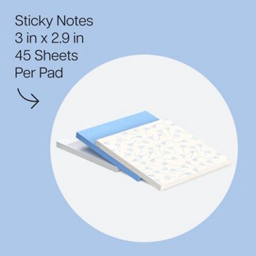 Post-it Sticky Notes Blue Cottage Pattern 3 Count, 3 ct