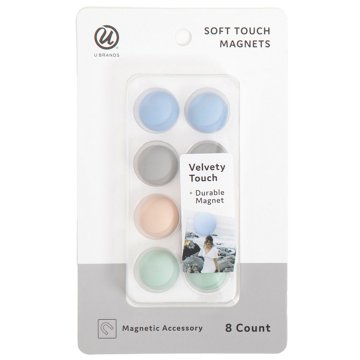 U Brands Soft Touch Pebble Magnets, 8 ct