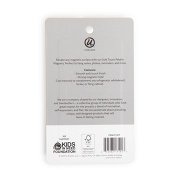 U Brands Soft Touch Pebble Magnets, 8 ct