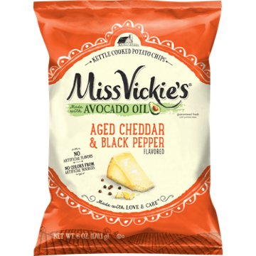 Miss Vickie's with Avocado Oil Aged Cheddar & Black Pepper Kettle Cooked Potato Chips