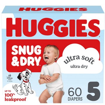 Huggies Snug & Dry Baby Diapers - Size 5 (25-37 lbs)