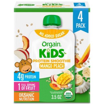 Orgain Kids Protein Smoothie Pouch - Mango Peach, 3.5 oz