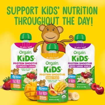 Orgain Kids Protein Smoothie Pouch - Mango Peach, 3.5 oz