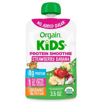 Orgain Kids Protein Smoothie Pouch - Strawberry Banana