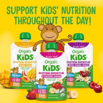 Orgain Kids Protein Smoothie Pouch - Strawberry Banana