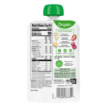 Orgain Kids Protein Smoothie Pouch - Strawberry Banana