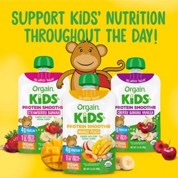 Orgain Kids Protein Smoothie Pouch - Mango Peach