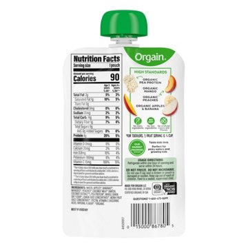 Orgain Kids Protein Smoothie Pouch - Mango Peach
