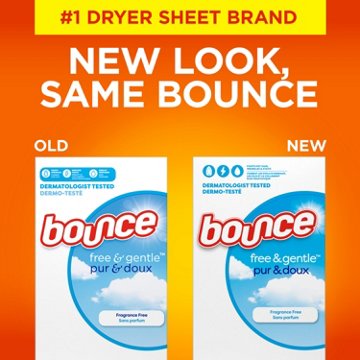 Bounce Dryer Sheets Free & Gentle - Unscented