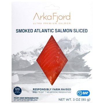 Arka Smoked  Atlantic Sliced Salmon, 3 oz