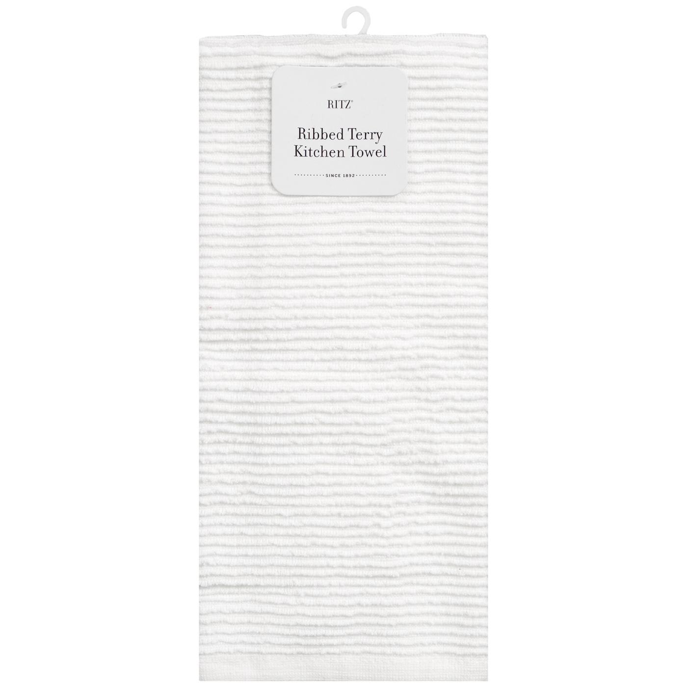 Ritz Ribbed Terry Cloth Kitchen Towel - White - Shop Kitchen linens at ...