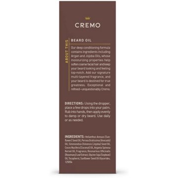 Cremo Beard Oil - Casked Vanilla, 1 oz