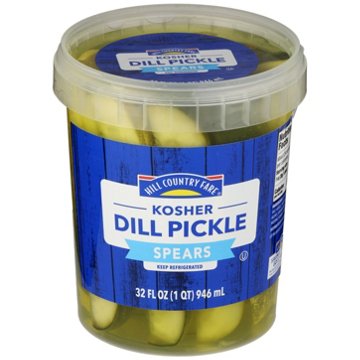 Hill Country Fare Kosher Dill Pickle Spears, 32 oz
