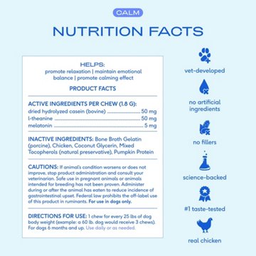 Native Pet Calm Chews for Dogs, 45 ct