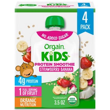 Orgain Kids Protein Smoothie Pouch - Strawberry Banana