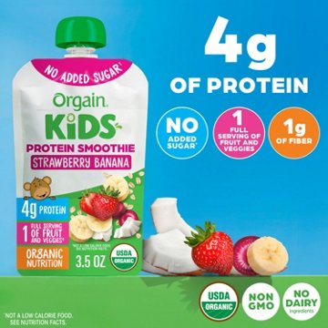 Orgain Kids Protein Smoothie Pouch - Strawberry Banana