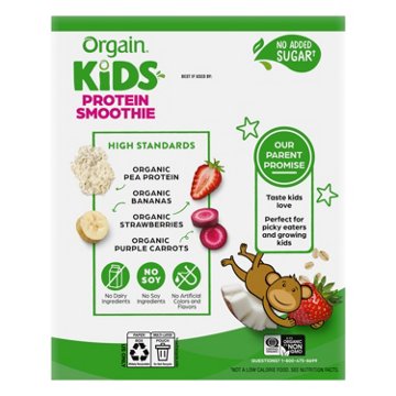 Orgain Kids Protein Smoothie Pouch - Strawberry Banana