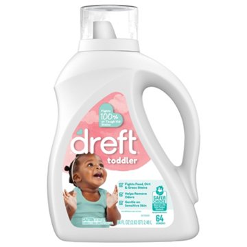Dreft Toddler Liquid Laundry Detergent, 64 Loads