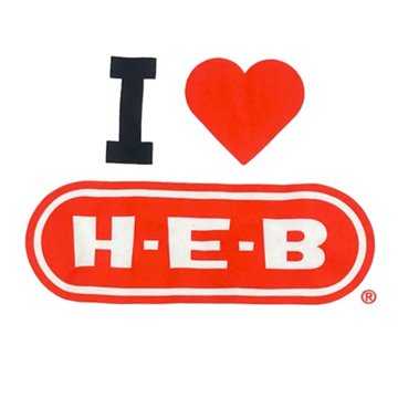 H-E-B I Heart H-E-B Short Sleeve Cotton Tee Shirt, Large
