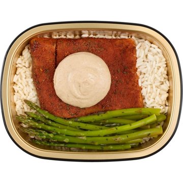 Meal Simple by H-E-B Black Garlic Barramundi with Asparagus & White Rice