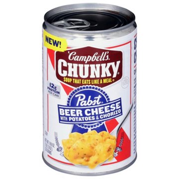Campbell's Chunky Pabst Blue Ribbon Beer Cheese with Potatoes & Chorizo Soup