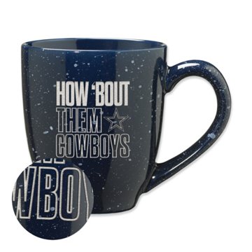NFL Dallas Cowboys Engraved "How Bout Them Cowboys" Slogan Bistro Mug, 16 oz