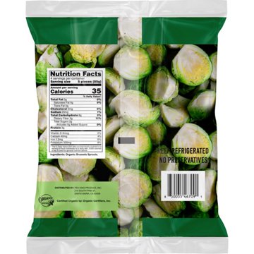 Heart & Field Organic Brussels Sprouts - Halved , 12 oz