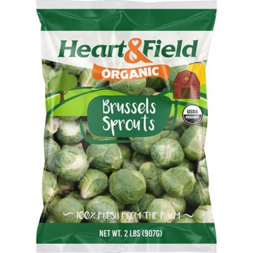 Heart & Field Organic Brussels Sprouts - Whole, 2 lb bag
