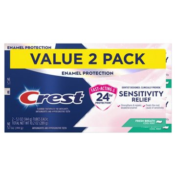 Crest Sensitivity Relief Toothpaste - Fresh Breath Cool Mint, 2 pk