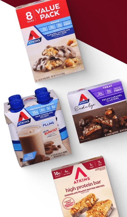 Advertisement for Atkins Nutritionals. Click for product page.