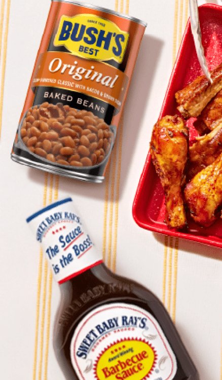 Advertisement for Bush Brothers. Click to product page.