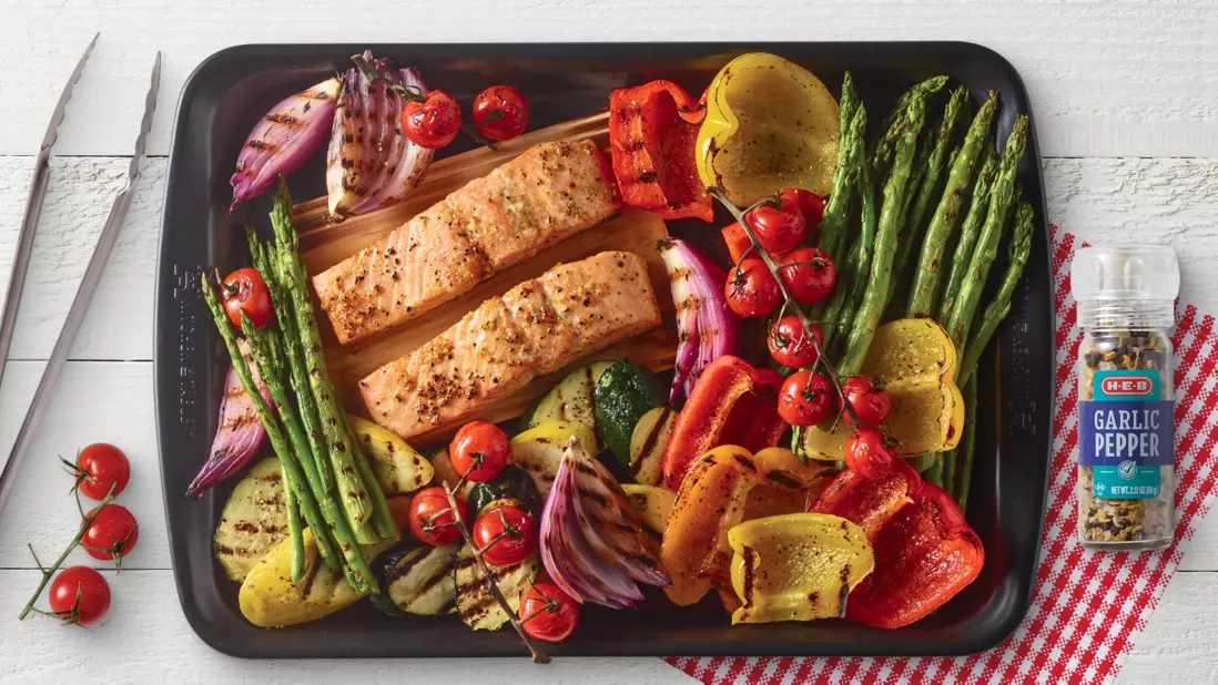 Asparagus, salmon