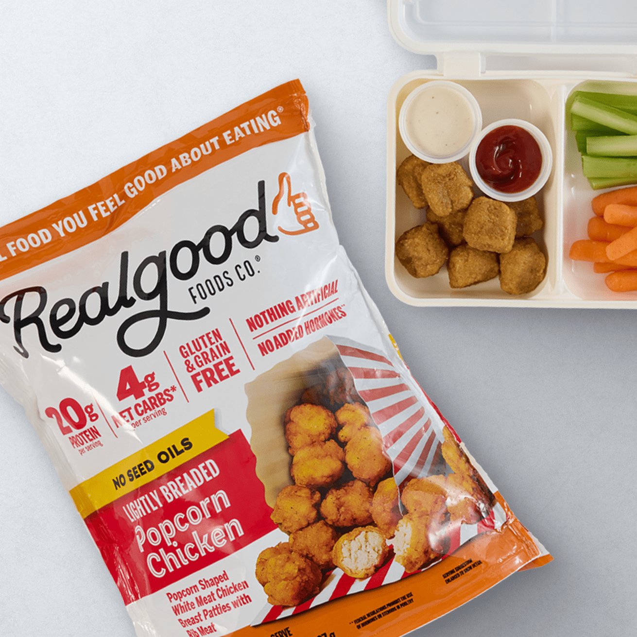 Advertisement for Real Good Foods. Click for product page.