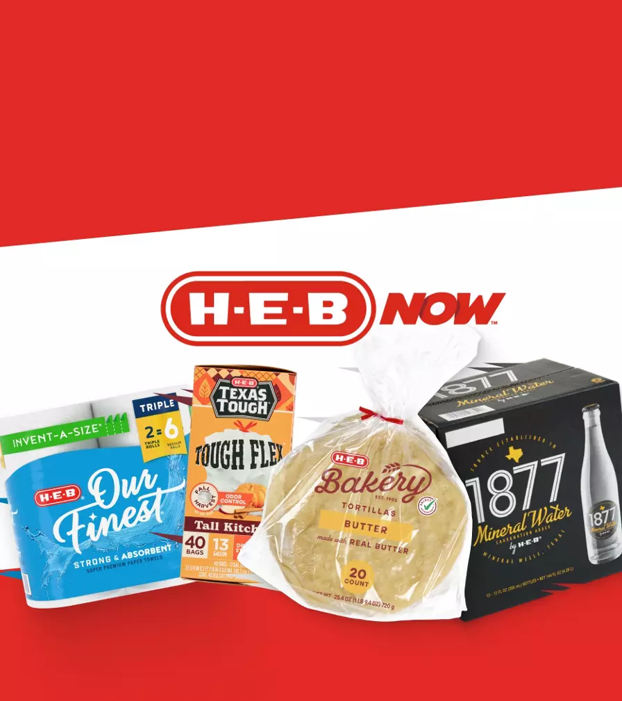 H‑E‑B Our Finest 6pk Rolls, H‑E‑B Texas Tough Trash Bags, 1877 Mineral Water by H‑E‑B