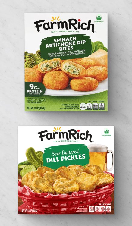 Advertisement for Farm Rich. Click for product page.
