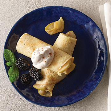 Apple Crepes with Cinnamon Whipped Cream