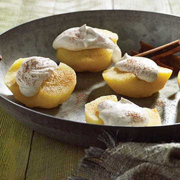 Cider Poached Apples with Buttermilk Soft Cream