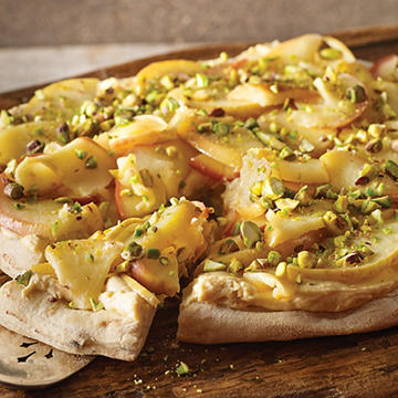 Pumpkin Pizza with Buttered Apples and Whipped Cream Cheese