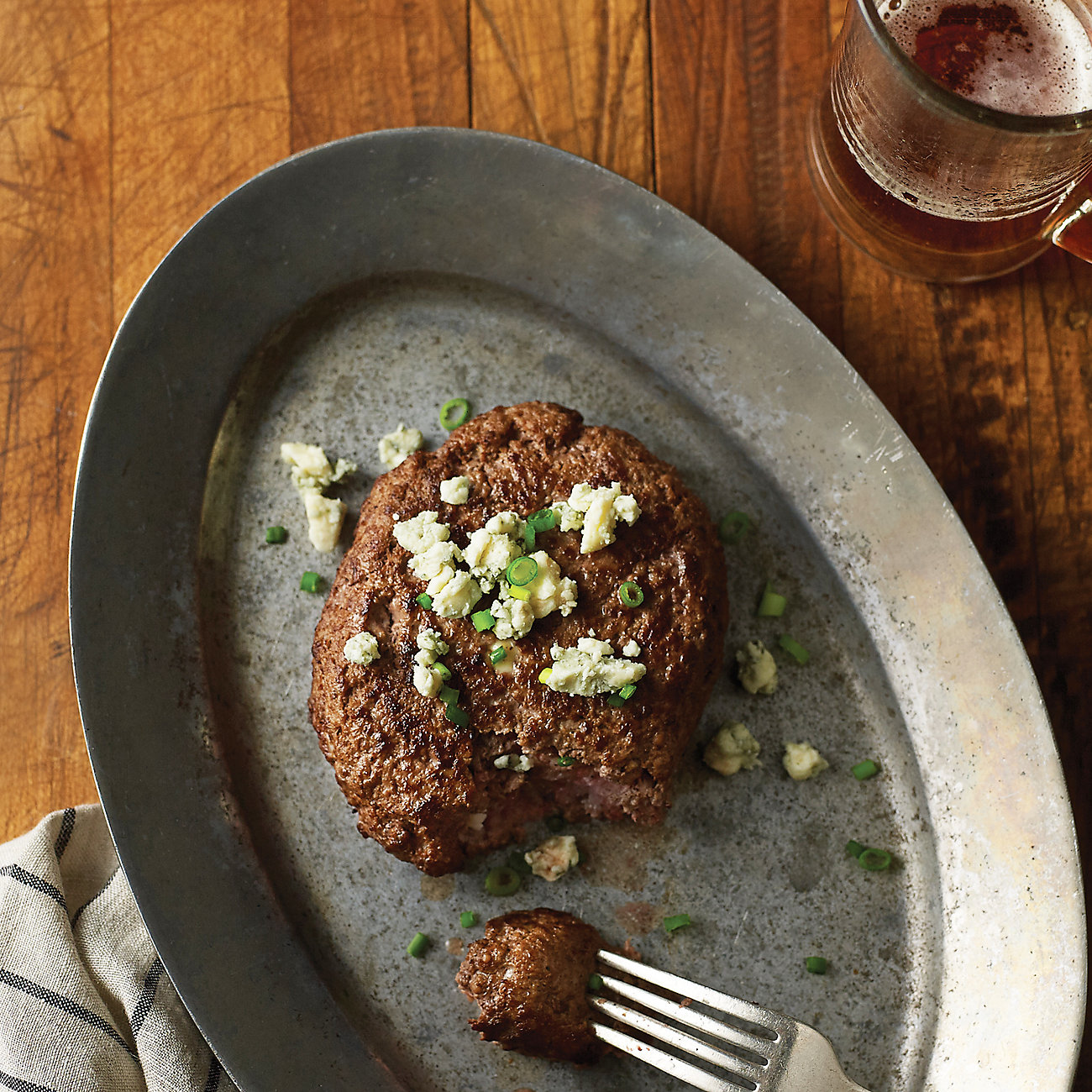 Blue Cheese Seasoned Ground Sirloin Steaks Recipe from H-E-B