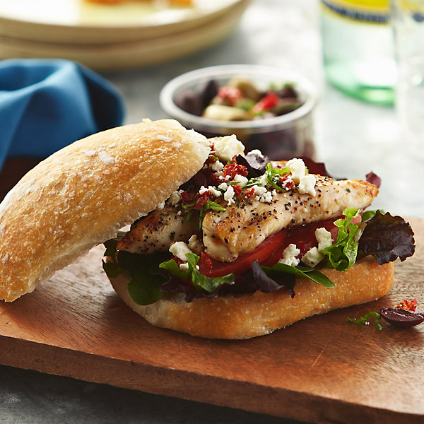 Mediterranean Chicken Ciabatta Sandwiches