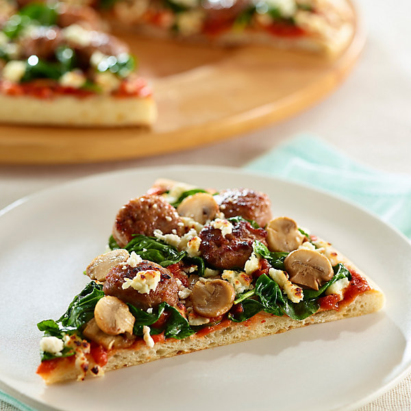 Sausage And Spinach Pizzas