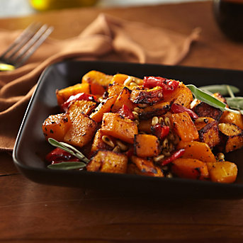 Spicy Roasted Squash & Red Peppers