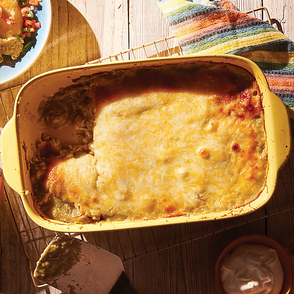 Stacked Enchilada Verde Casserole