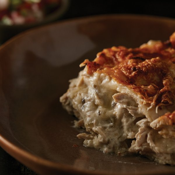 20 Minute Air Fryer Green Chili Chicken Bake