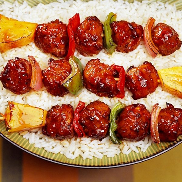 Aidells Teriyaki Meatball Skewers