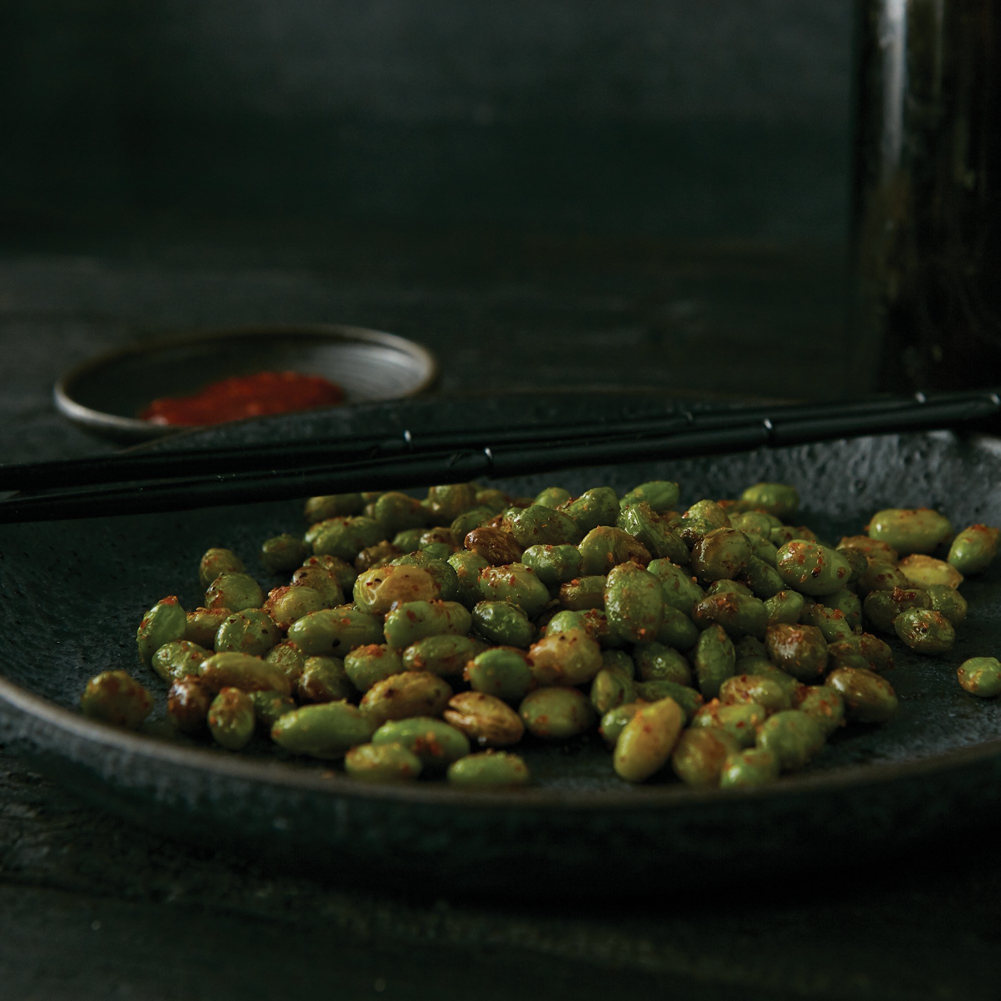 Fried Edamame with Togarashi » not hangry anymore