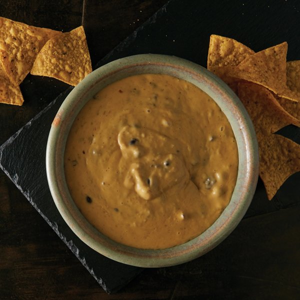 Air Fried Green Sauce and Pinto Bean Queso