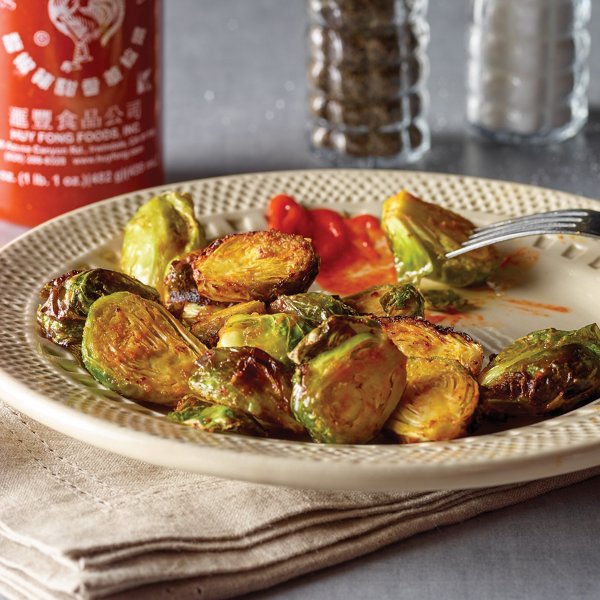 Air Fried Sriracha Brussels Sprouts